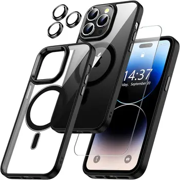 Magnetické ochranné puzdro pre iPhone 15 14 13 12 Pro Max 6.7-palcový kompatibilný s MagSafe，ultra-tenké shockproof ochranné telefón