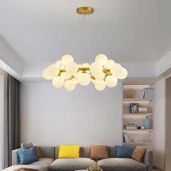Nordic Luster Moderný Minimalistický Reštaurácia Obývacia Izba Led Svetlo Tvorivé Osobnosti Kolo Gold Chrome Magic Fazuľa Iny Lampa