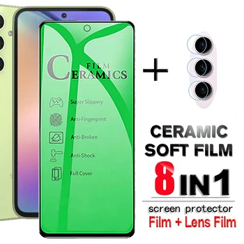 8in1 Keramické Film Screen Protector Samsung Galaxy A54 A34 A14 M14 5G Anti Rozbiť Mäkké Obrazovke Ochranný Film Objektív Sklo