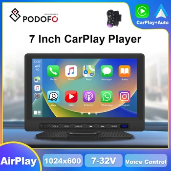 Podofo 7inch Bezdrôtový CarPlay Player Android Auto Auto Rádio Multimediálny Prehrávač Videa, HD Dotykový Panel FM BT Vedúci Jednotky