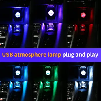 Auto Led Svetlo Auto Interiéru Atmosféru USB Neon Okolitého Svetla RGB Mini Farebné Lampy Prenosné Mini Nočné Svetlo Auto Príslušenstvo