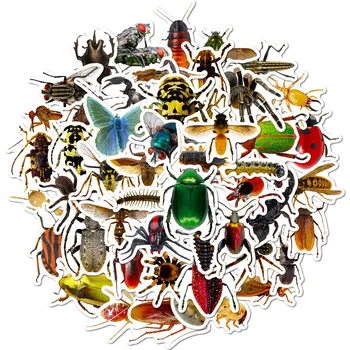 10/50Pcs Kreslené Realistické Hmyzu, Nálepka, Pavúk Lizard Motýľ Nepremokavé Batožiny Prilba Gitara DIY Scrapbooking