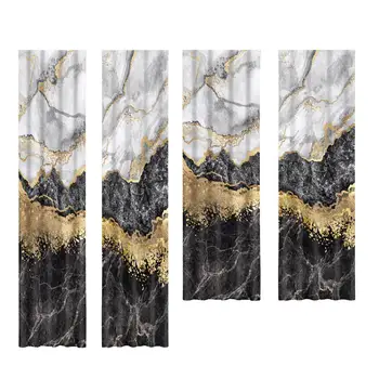 Mramorový Vzor Digital Print Zatmenie Opony Dva Panely pre Miestnosti Dekorácie