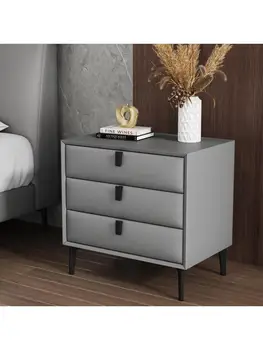 Ruský dovezené borovica custom-made simple moderný minimalistický Nordic zásuvky kožené spálňa nočný stolík high-end kožené postele