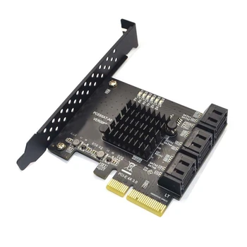 SATA PCI E Adaptér 6 Porty SATA 3.0 PCI Express X4 Rozhranie Rozširujúca Karta SATA3.0 Pcie PCI-E SATA Controller Na HDD