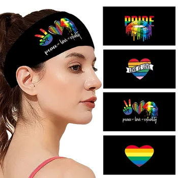 Rainbow Ženy Headwraps Elastické Širokú Hlavu Kapely Dodávky Cvičenie Strany Pride Parade Športové Bežecké Tvárny Twisted Vlasy Kapely