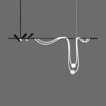 Nordic Minimalistický Led Stropný Luster Black pre Kuchyňa, Jedáleň, Obývacia Izba Centrum Tabuľka Prívesok Lampy Výzdoba Osvetlenie Lusters