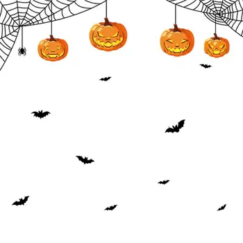 Halloween Okno Nálepky Strašidelné Halloween Okno Nálepky Tekvica Bat Spider Nepremokavé obojstranné Kotúča, pre Home Decor