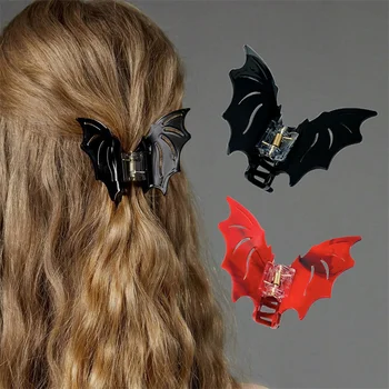 AISHG Acetát Chytiť Vlasy Klip pre Ženy Zábavné Bat sponky do vlasov Gotický Horor Bat Tvar Shark Pazúr Klipy Svorky Dievča Vlasy Príslušenstvo