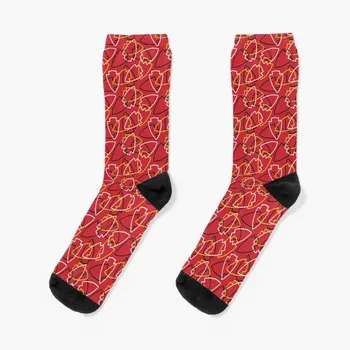 Šéfovia hrot šípu Vzor na Červené Ponožky cartoon ponožky, kompresné ponožky Ženy