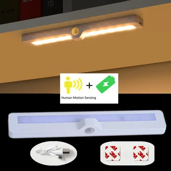 Senzor pohybu Svetelný Bezdrôtový LED Nočné Svetlo, Spálne, Nočné Lampy Izba Dekor Kuchyne, Šatníku Uličkou Svetla Detektor Kabinetu Svetlo