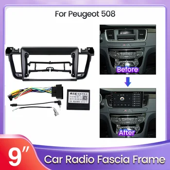 2 Din autorádia Panel Rám DVD Frame Panel Rám Navigačný Panel pre Peugeot 508 2012 - 2016 9 Palcový Android Obrazovka Adaptér