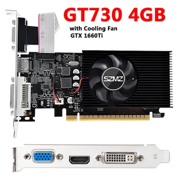 GT730 4GB DDR3 128Bit Grafická Karta s Kompatibilný s HDMI VGA DVI Port PCI-E2.0 16X Video Karta s Chladiaci Ventilátor Office Home