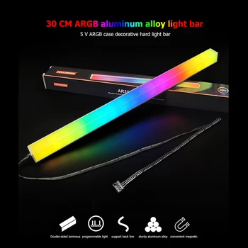 30 cm Hliníková zliatina RGB PC Prípade LED Pásy Magnetické Počítač Svetlo Bar 5V/3PIN Malé 4Pin ARGB Doske Svetlo-Pásy