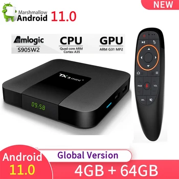 TX3 Mini+ Smart TV BOX Android 11 Amlogic S905W2 4G 32 G 64 G BT 4K 2.4 G&5G Dual Wifi, Set Top Box Media Player 2G 16 G