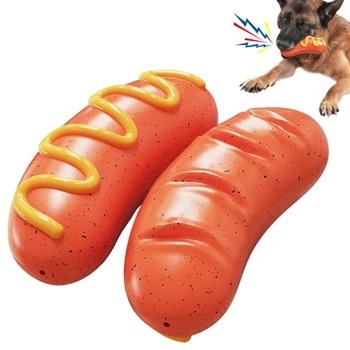 Soundmaking Dog Bite Lepidlo Zub Brúsenie Tyče Odolné Skus Hot Dog Klobása Hračka Pre Psa