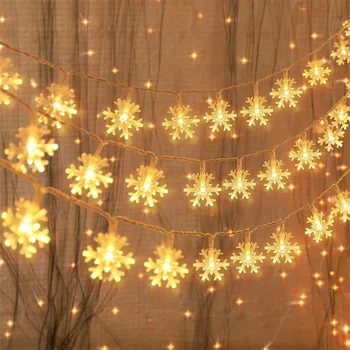 3m 6M 10M Snowflake LED Reťazec Svetelné Girlandy Vianoce, Vianočné Dekorácie, Domáce Stranu Vianoce, Santa Claus Darčeky Šťastný Nový Rok Navidad