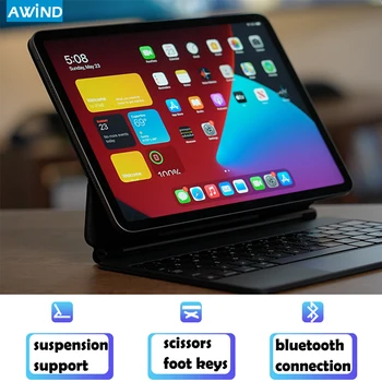 AWIND Magic Trackpad Klávesnica pre iPad Vzduchu 4 5 QWERTY Bluetooth Magnetické Podsvietený 10.9-palcový Gen Generácie španielsky kórejský Prípade