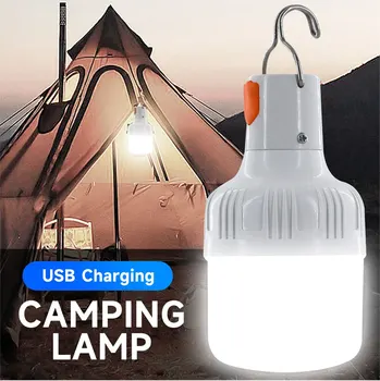 Outdoor Camping Svetlo USB Led Svetlo, Žiarovka 60W, Núdzové Osvetlenie Hákmi Rybárske Prenosné Svietidlo Noc Svetla Dodávky