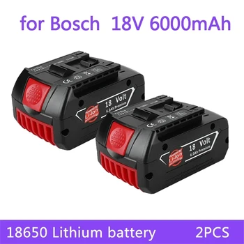 Batérie 18V 6.0 Ah pre Bosch Elektrická Vŕtačka 18V Nabíjateľná Li-ion Batéria BAT609, BAT609G, BAT618, BAT618G, BAT614 + 1Charger