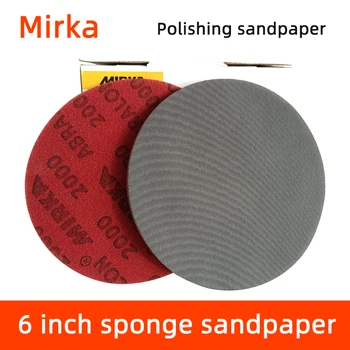 6 palcový Fínsko Mirka Hubky brúsny papier, Kolo hrnú pneumatické brúsky brúsny papier, 150mm-priemer