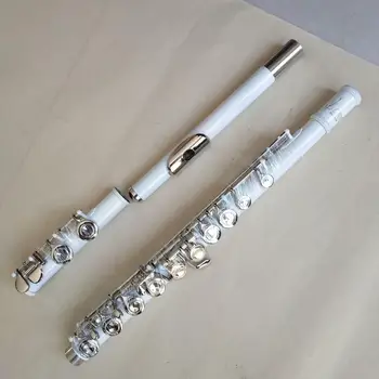 Flauta 16 Uzavreté Bunky Tlačidlo C E Tlačidlo Rozdeliť Poniklovaná Woodwind Kapela Biela