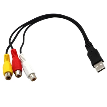 USB 3RCA Kábel USB Female na 3 RCA Rgb Video Kompozitné AV Adaptér Converter Kábel Kábel Konektor Viesť za TV PC DVR