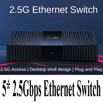 5* 2500Mbps RJ45 Porty Desktop Ethernet Switch 2.5 Gigabit Ethernet Sieťový Prepínač IEEE 802.3 bz/3ab/3x 4K MAC adresu Plug&Play