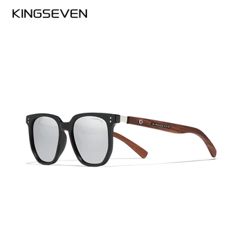KINGSEVEN Mužov Polarizované UV400 Módne Slnečné okuliare, Drevo slnečné okuliare Jazdy oculos