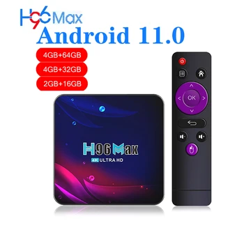 H96 Max V11 Android Smart TV BOX OS Android 11.0 RK3318 Quad-Core 4K Dekodér Media Player BT4.0 2.4 G 5G Dual Wifi, Set Top Box