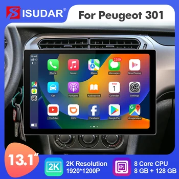 ISUDAR 13.1 Palcov 2K Android 12 autorádia Pre Citroen/Elysee/Peugeot 301 2013 - Multimediálny Prehrávač Stereo 4G 8 Jadro Carplay auto