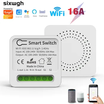 Bezdrôtový WIFI Smart Switch APLIKÁCIU Diaľkové Ovládanie Alexa Hlasové Ovládanie LED Svetlo 10A/16A Bezpečnosti Smart Switch DIY Istič Smart Home