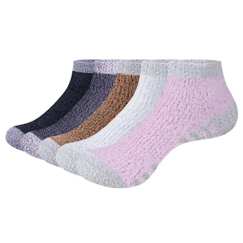 YUEDGE Žien Non Slip Fuzzy Načechraný Črievičku Ponožky Útulný Zime Teplý Domov Ponožky Pre Ženy Veľkosť 34-44 EÚ, 5 Párov/Pack