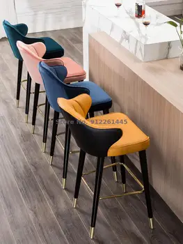 Svetlo luxusné masívneho dreva bar stoličky Nordic moderný jednoduchý barové Americký čisté červené vysokú stoličku talianskej módy bar stoličky