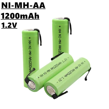 AA nové NiMH nabíjateľné batérie, 1.2 V, 1200mAh, s zváranie kolíky, stabilné a bezpečné plnenie, vhodné na elektrické zubné kefky