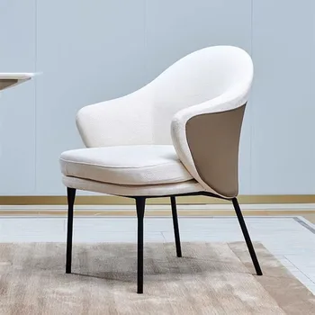 Luxusné Nordic Jedálenské Stoličky Biele Moderné Kožené Kovové Kuchyňa Obývacia Izba Stoličky Vonkajší Balkón Sedie Sala Da Pranzo Nábytok