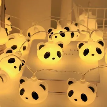 Roztomilá Panda String Svetlá 10LED Víla Osvetlenie Cartoon USB Batérie Prevádzkované LED Kuchyňa String Svetlo Nočné Lampy, osvetlenie Miestnosti