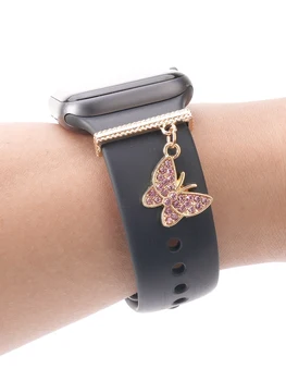 1pc Kamienkami Motýľ hodinkám Kúzlo Dekorácie Krúžok pre Apple Hodinky Kapela Príslušenstvo pre Galaxy Sledovať kapela Charms Darček