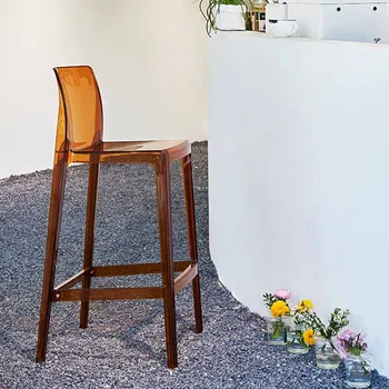 Priehľadný Moderný Minimalistický Akryl Vysokú latku Stoličky Holič Vonkajšie Plastové Počítač Stoličky Jedálenské Chaisse Nábytok XY50BC