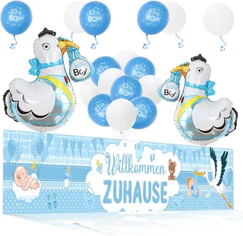 Décorations pour bébé garçon Chlapec bannière de jardin Vitajte Doma pour nouveau-né, bleu baby sprcha fournitures oslavy fête de
